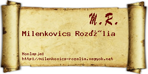 Milenkovics Rozália névjegykártya